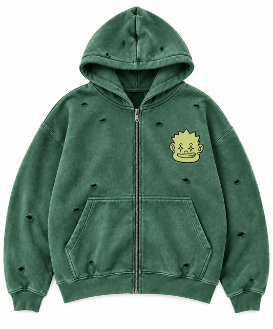 ZIP HOODIE "KIDS" - GREEN